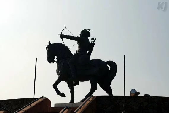 The statue of Samrat Prithviraj Chauhan The statue of Samrat Prithviraj Chauhan