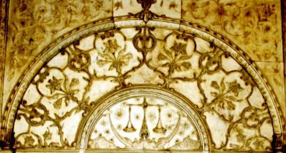 marble screen at khas mahal Red Fort, New Delhi