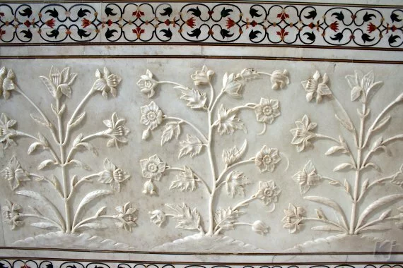 carving on an inside wall of taj mahal Taj Mahal, Agra